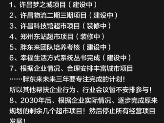 于东来称未来三年不参与帮扶企业，2030年后停止所有经营项目发展