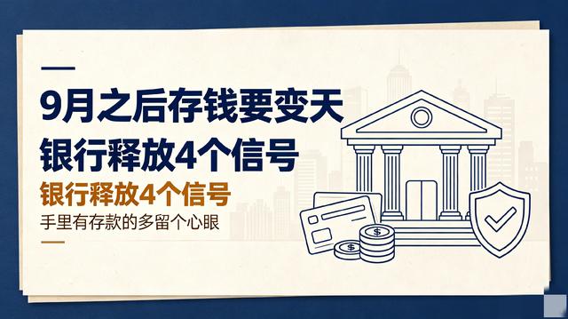 9月之后存钱要变天！银行释放4个信号，手里有存款的多留个心眼