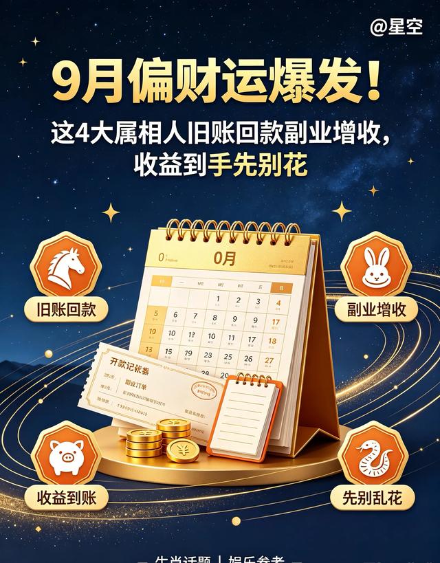 9月偏财运爆发！这4大属相人旧账回款副业增收，收益到手先别花