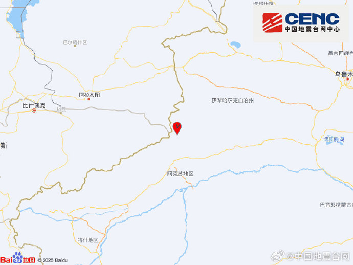 新疆阿克苏地区温宿县发生4.2级地震