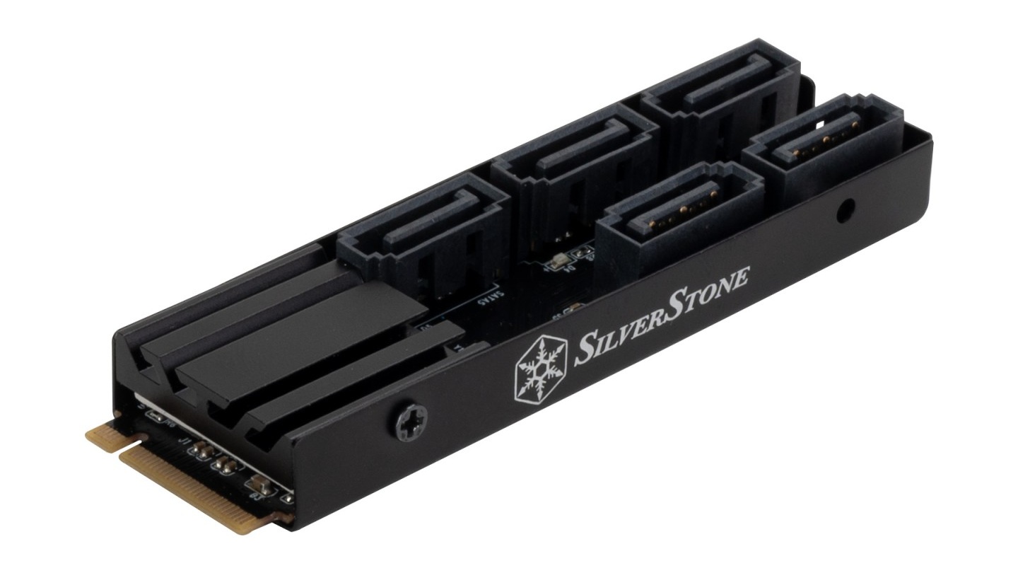 银昕推出 ECS07 扩展卡：将 M.2 PCIe 盘位转为 5 个 SATA 接口