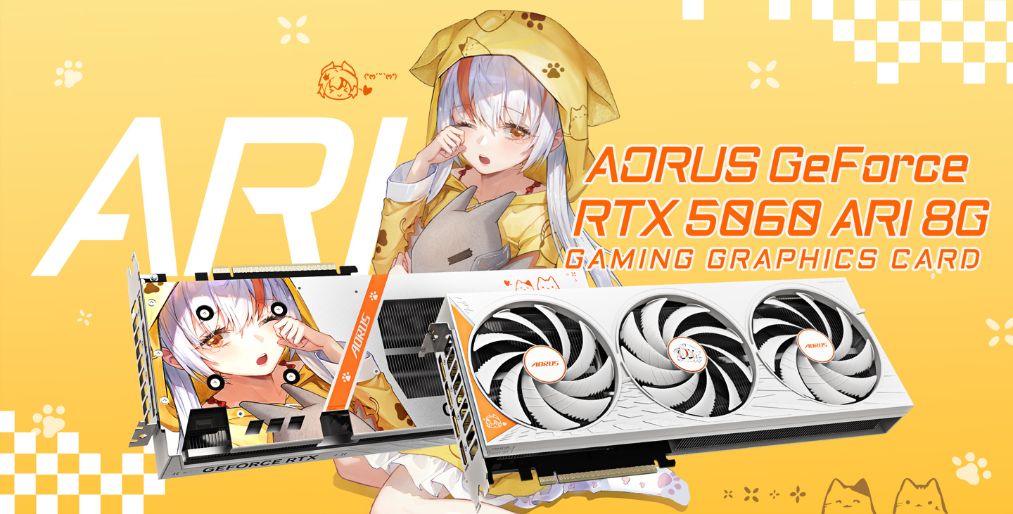 技嘉“雕妹”显卡 AORUS GeForce RTX 5060 ARI 8G 发售，4099 元