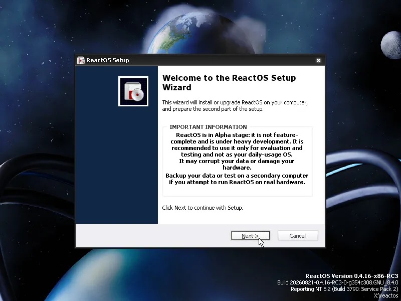 “开源 Windows”ReactOS 0.4.16 发布：全新图形安装程序、提升硬件支持