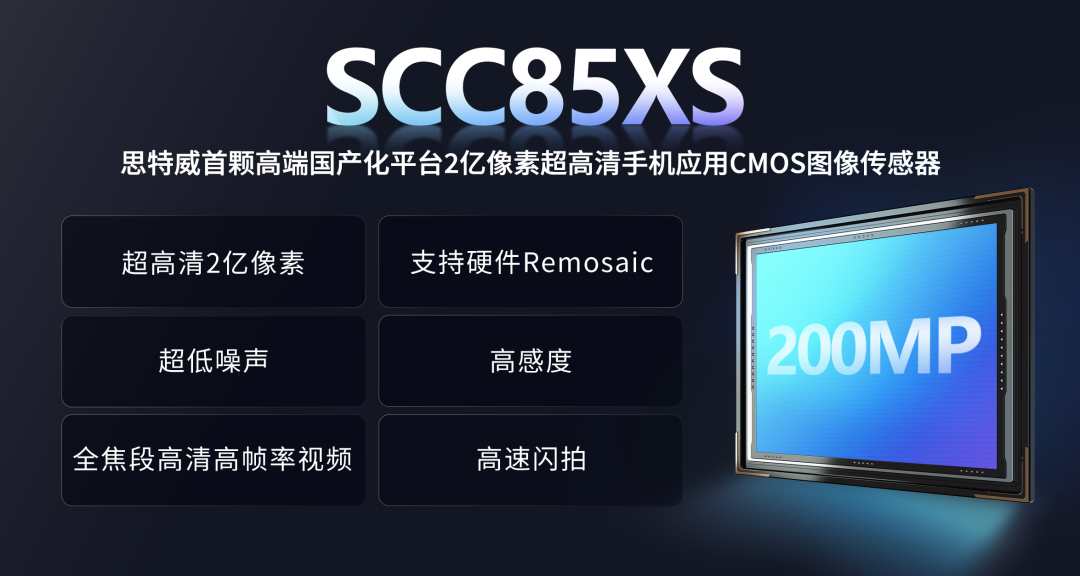 全流程国产化！思特威推出首颗高端国产化平台 2 亿像素手机 CMOS 新品 SCC85XS
