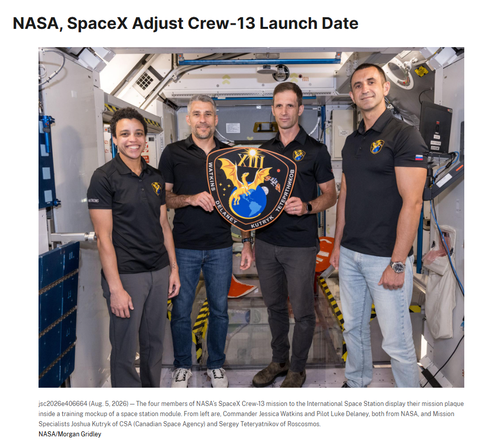 NASA 与 SpaceX 因飞船泄漏推迟国际空间站任务发射