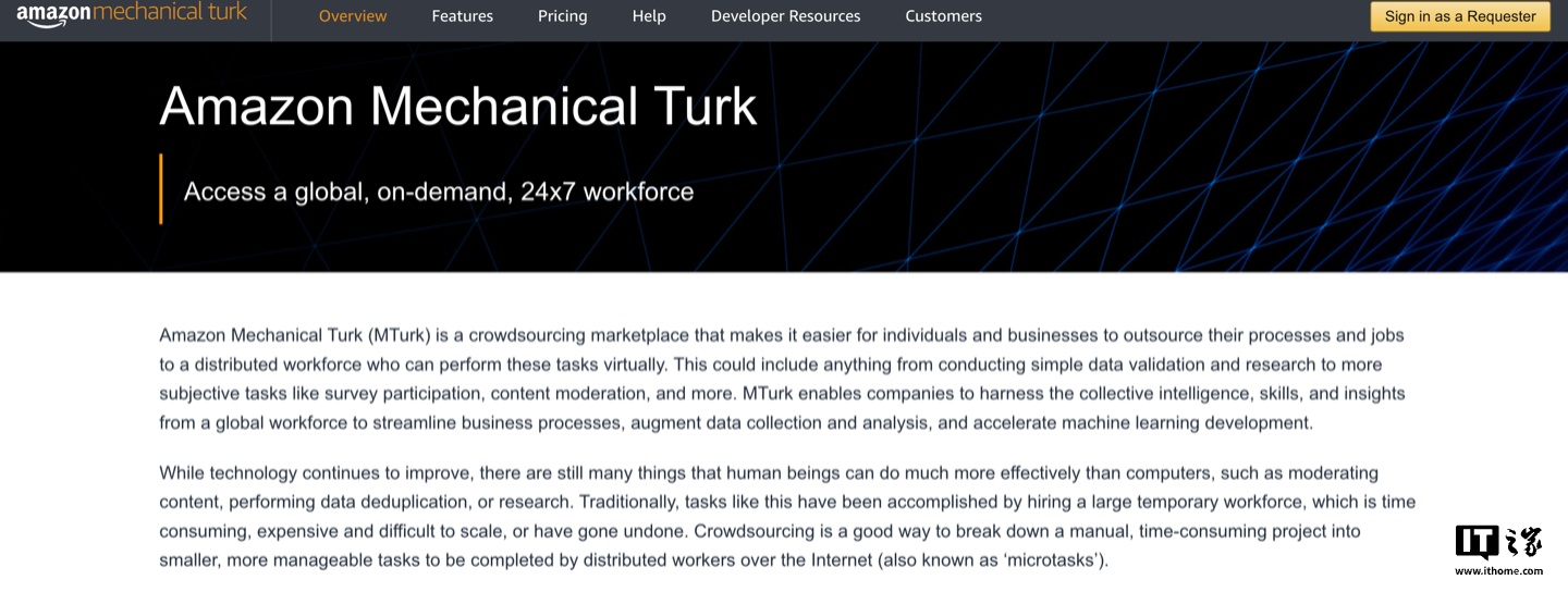 已运营 21 年：亚马逊将于 9 月 30 日关闭众包平台 Mechanical Turk