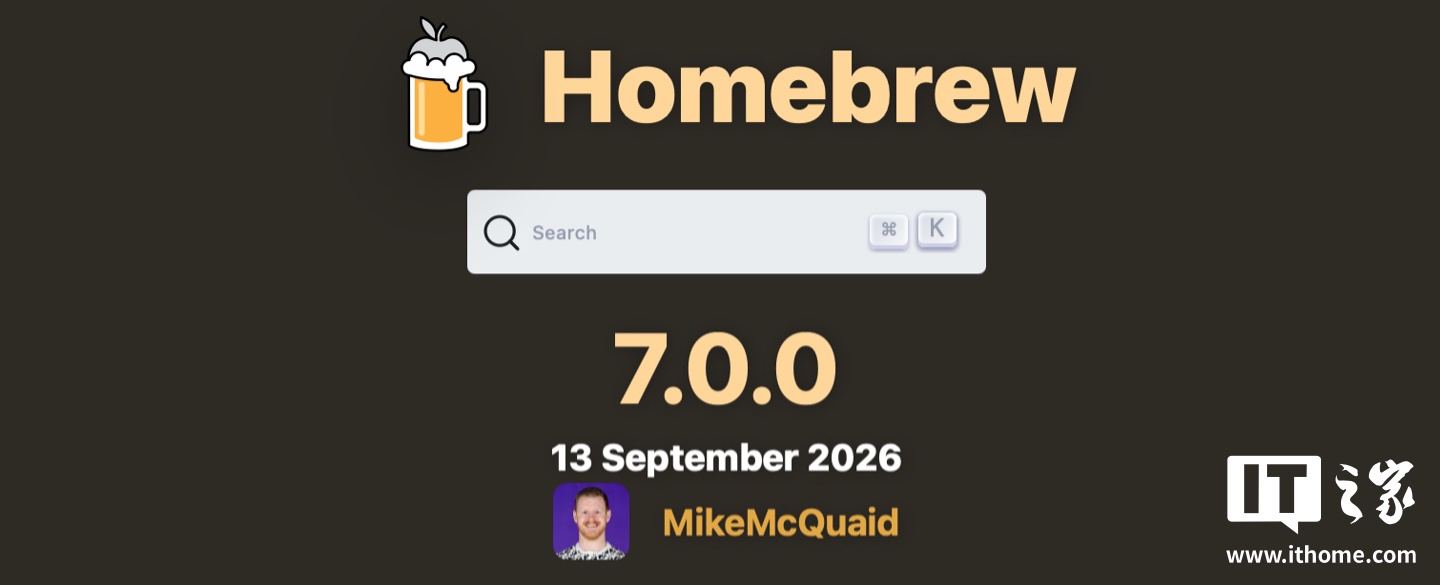 开源包管理器 Homebrew 7.0.0 发布，推出原生苹果 macOS App