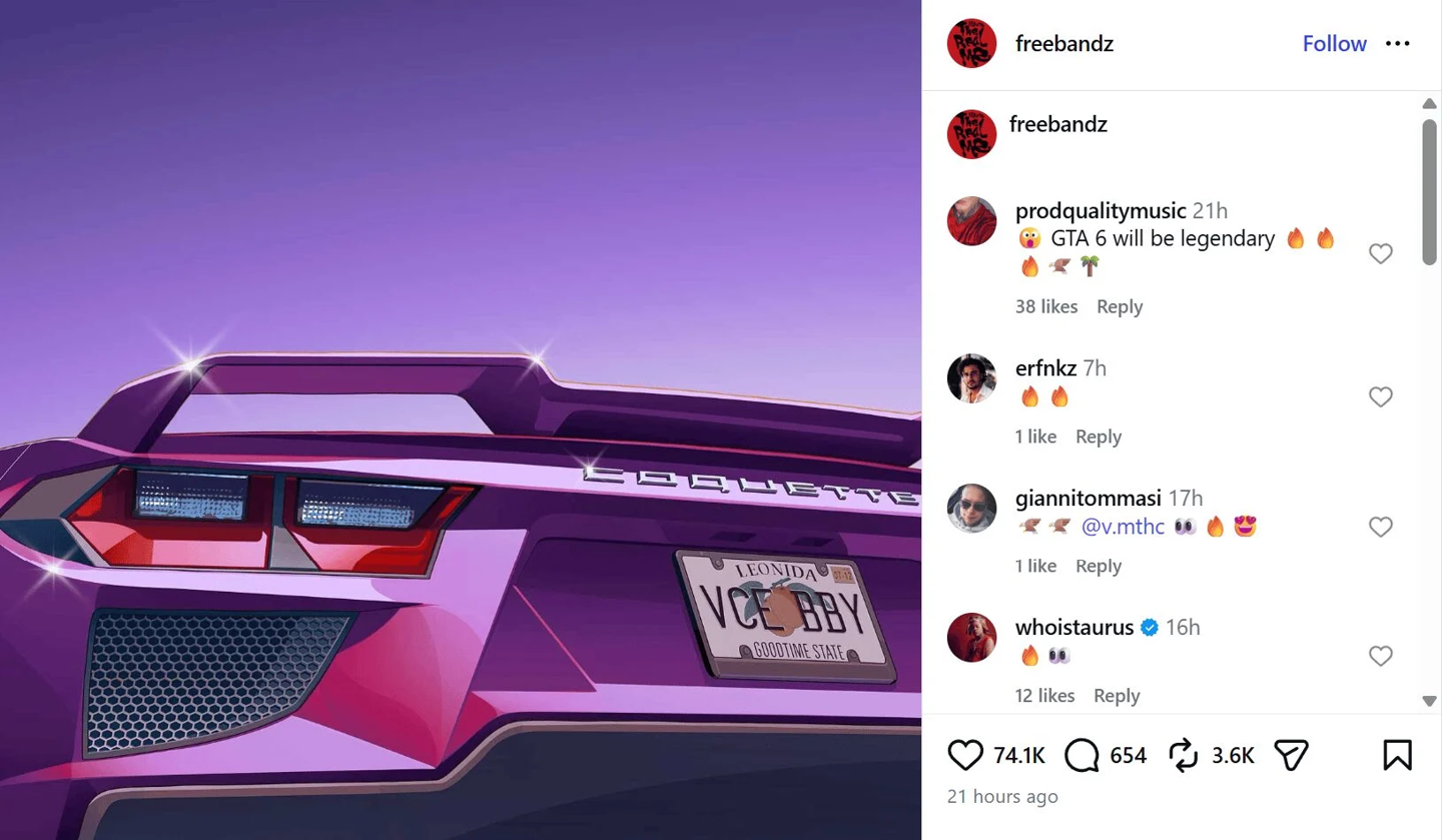 多名欧美艺人集体发帖，暗示自己将入选《GTA 6》电台音乐或出任 DJ