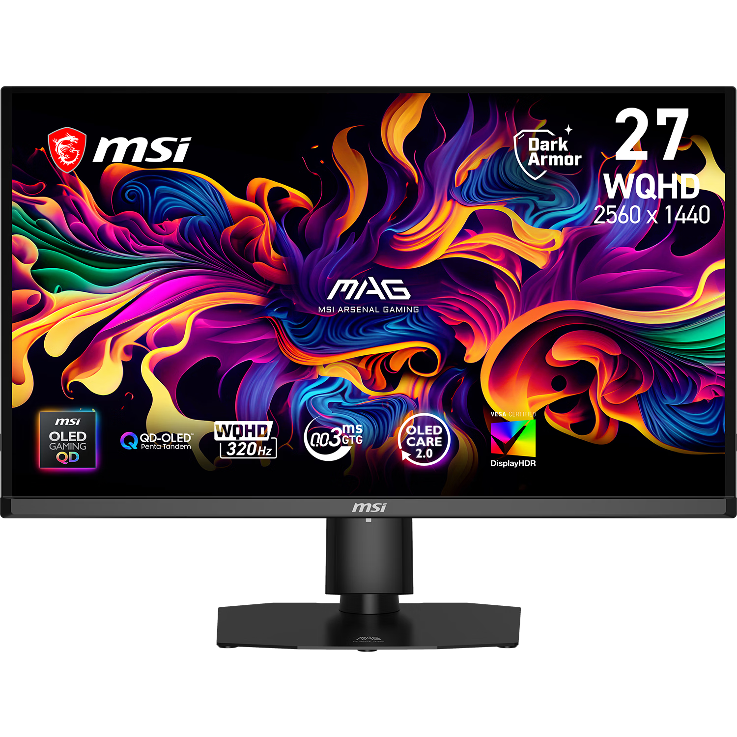 微星“MAG 271QPX32”27 英寸显示器首销：2K 320Hz OLED，3326 元（国补后 2999 元）