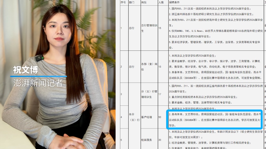 博闻｜银行招聘客户经理文体特长者优先？招聘加分不能脱离岗位初心