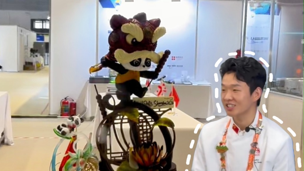 醒狮熊猫“甜”出圈，世赛中国选手王天祥揭秘作品难在哪