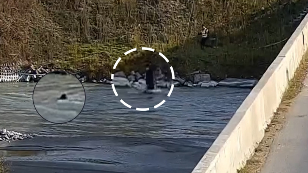群众落入湍急河流，辅警将人救上岸后力竭倒地