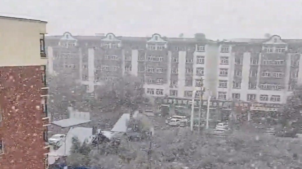黑龙江鹤岗迎入秋后首场降雪，市民：雪花落地即化