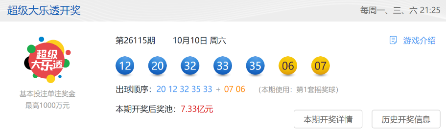 青浦购彩者凭18元套餐票中得大乐透第26115期一等奖