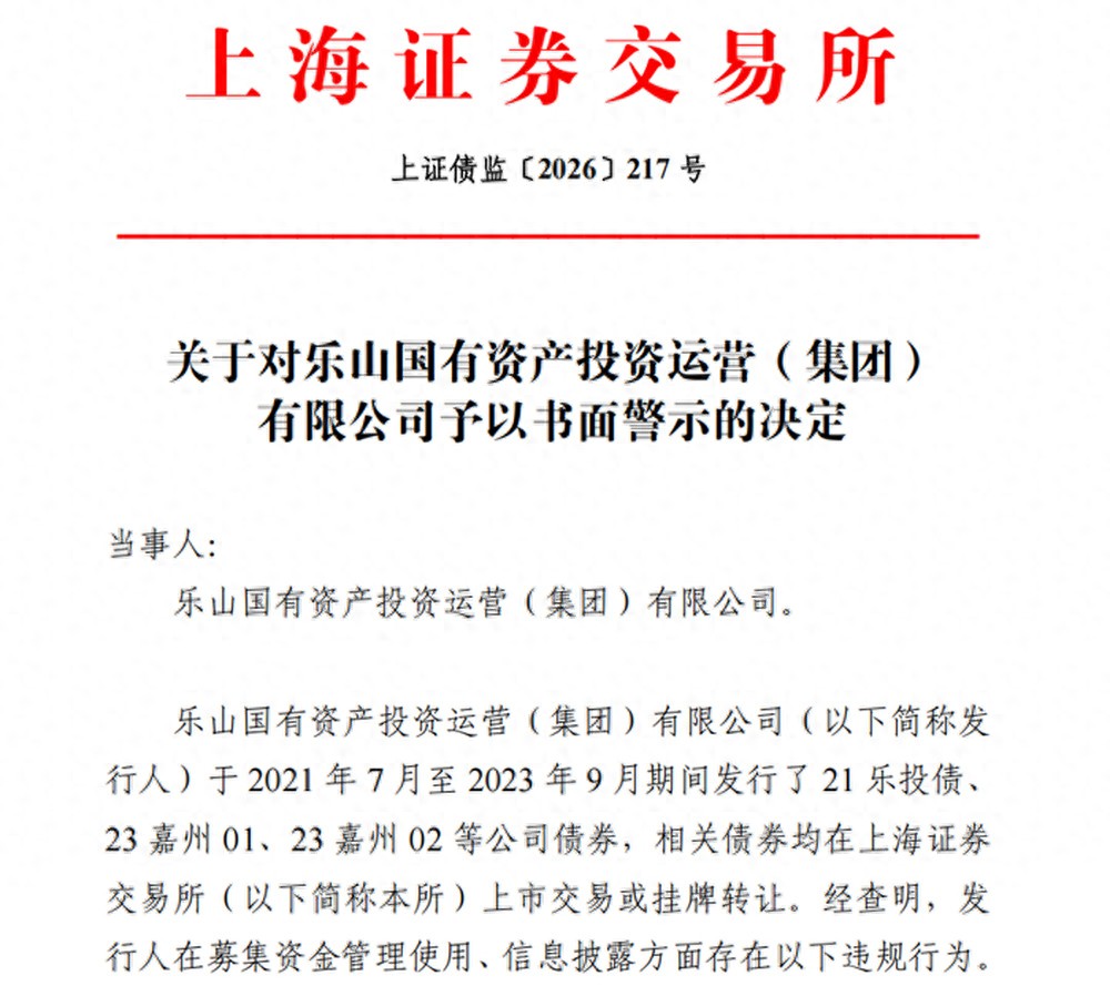 乐山国投募集资金使用违规被警示，上半年净亏损1.1亿元，有息债务超981亿元