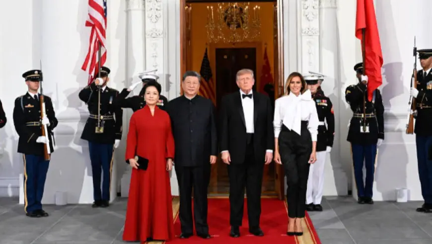 视频丨习近平和彭丽媛出席特朗普总统夫妇举行的欢迎国宴