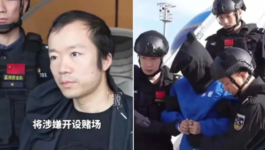 视频丨柬埔寨太子集团头目陈志押解现场画面公开