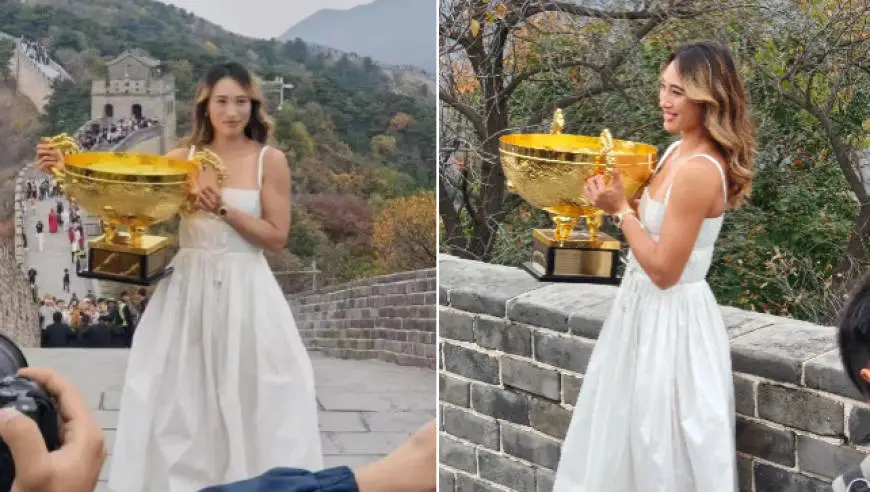 郑钦文中网夺冠次日现身八达岭长城拍写真，多人偶遇
