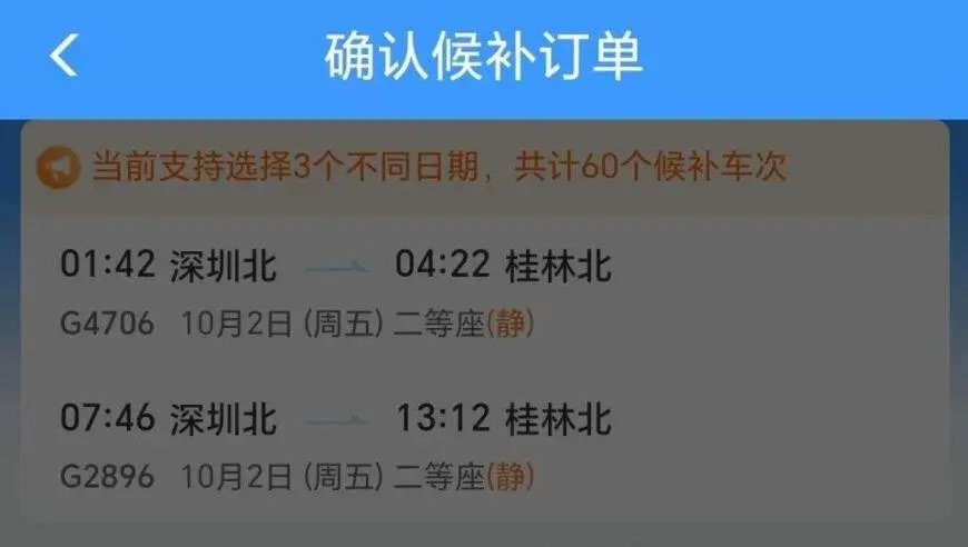 高铁候补订单0:38兑现成功，网友早上睡醒发现列车已开走，铁路12306回应：候补时可设置截止兑现时间，系统默认截止兑现时间为开车前6小时