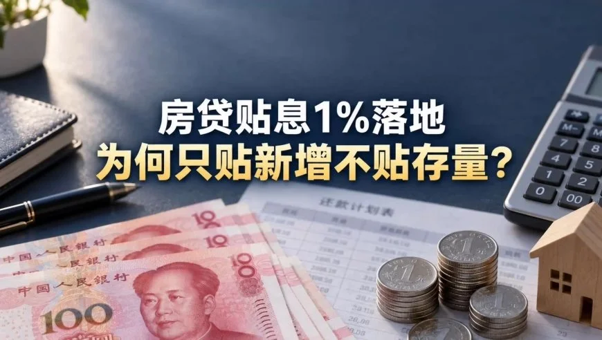 房贷贴息1%落地，为何只贴新增不贴存量？