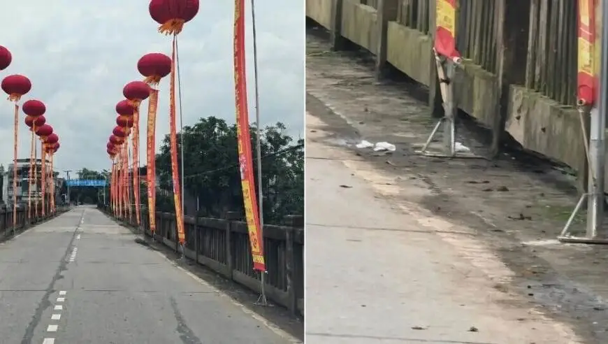 为悬挂婚庆气球，水库大坝公路竟被“钻孔”数十个，网友担心造成安全隐患，四川泸县水务局回应：立即叫停并责令马上拆除