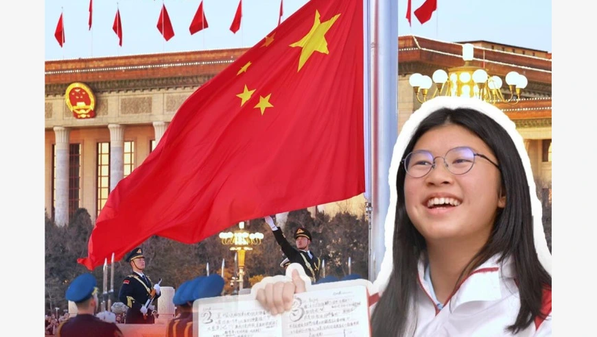 天安门看升旗，香港女孩写下8个“震惊”