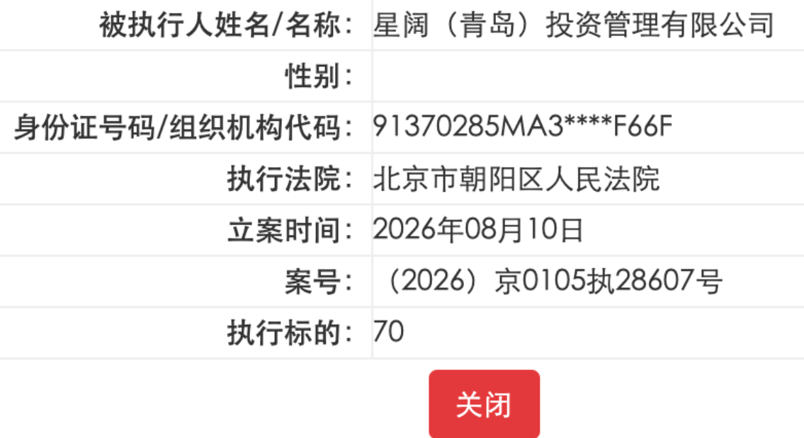 视频|昔日百亿量化私募星阔投资因70元被执行